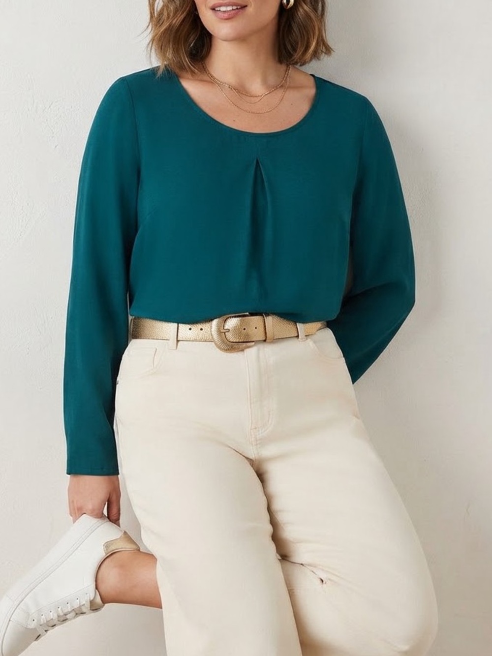 Old Navy Long Sleeve Blouse in Green Size XL Like New